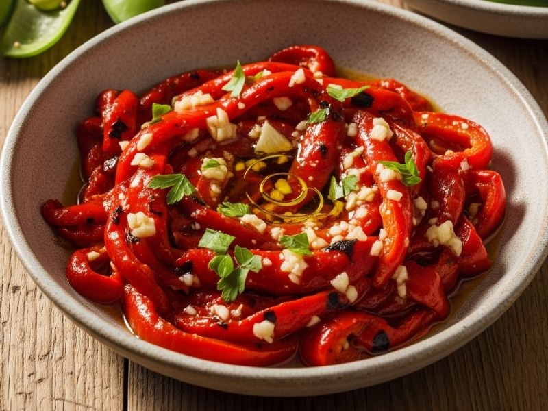 Közlenmiş Kırmızı Biber Salatası