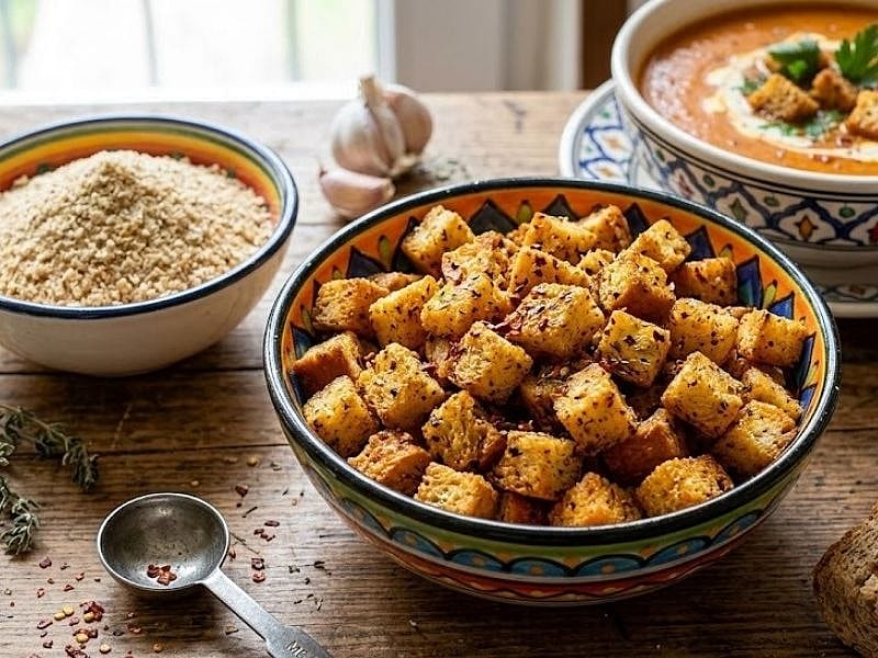 Çorbalara Baharatlı Çıtır Kruton Ve Galeta Unu