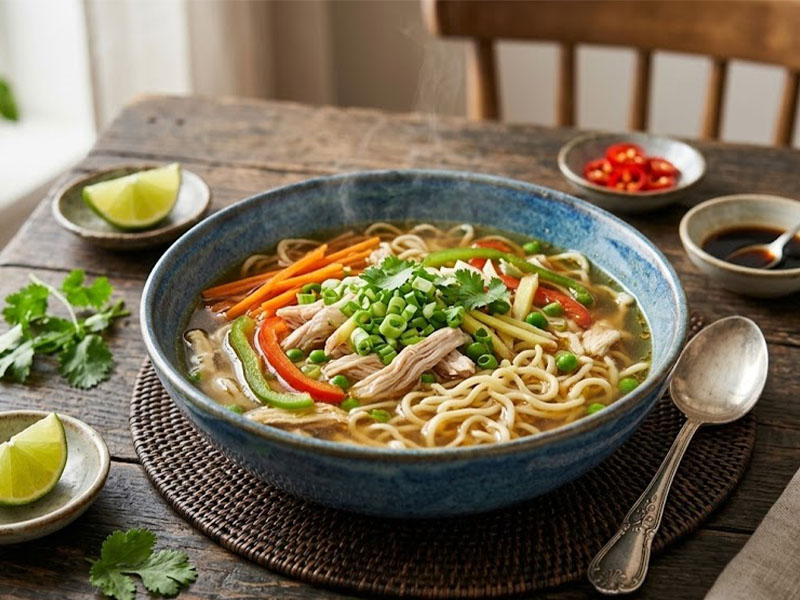 Tavuklu Noodle Çorbası