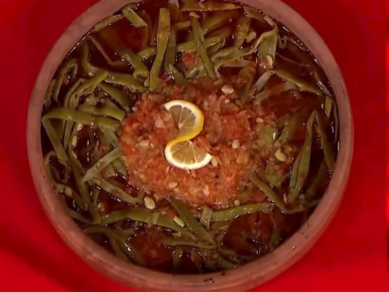 güveçte taze fasulye