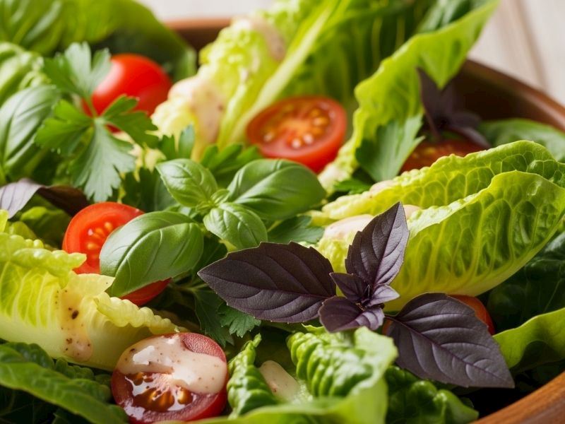 Taze yeşil salata
