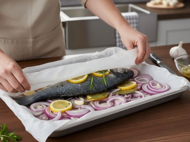 Fırın Tepsisine Doğru Malzemeleri Yerleştirin