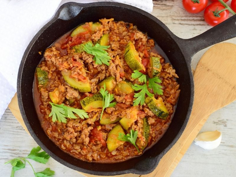 Kıymalı Kabak Sote