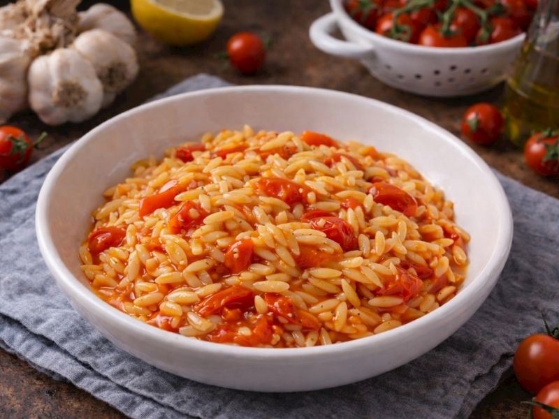Çeri Domatesli Arpa Şehriye Pilavı Tarifi