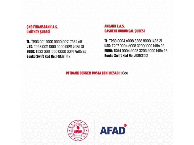 afad deprem bağışı