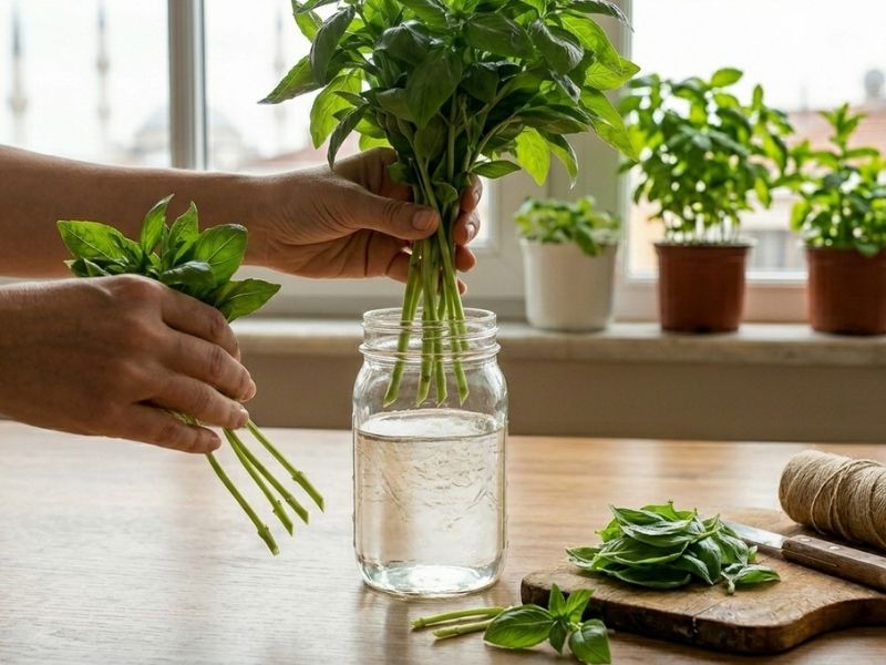 Sapları Çapraz Şekilde Keserek Su İle Olan Bağı Güçlendirin