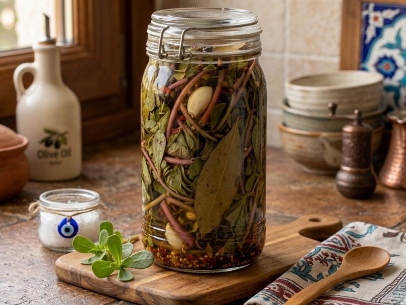 Semizotu Turşusunun Salamura Suyunun Hazırlanışı