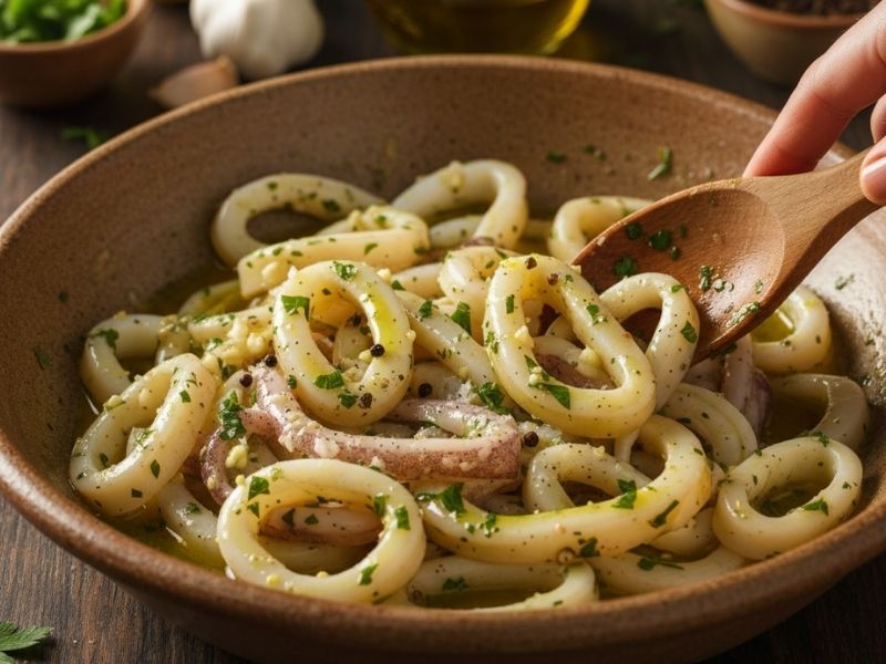 Kalamarın Marine Edilmesi veya Baharatlanması