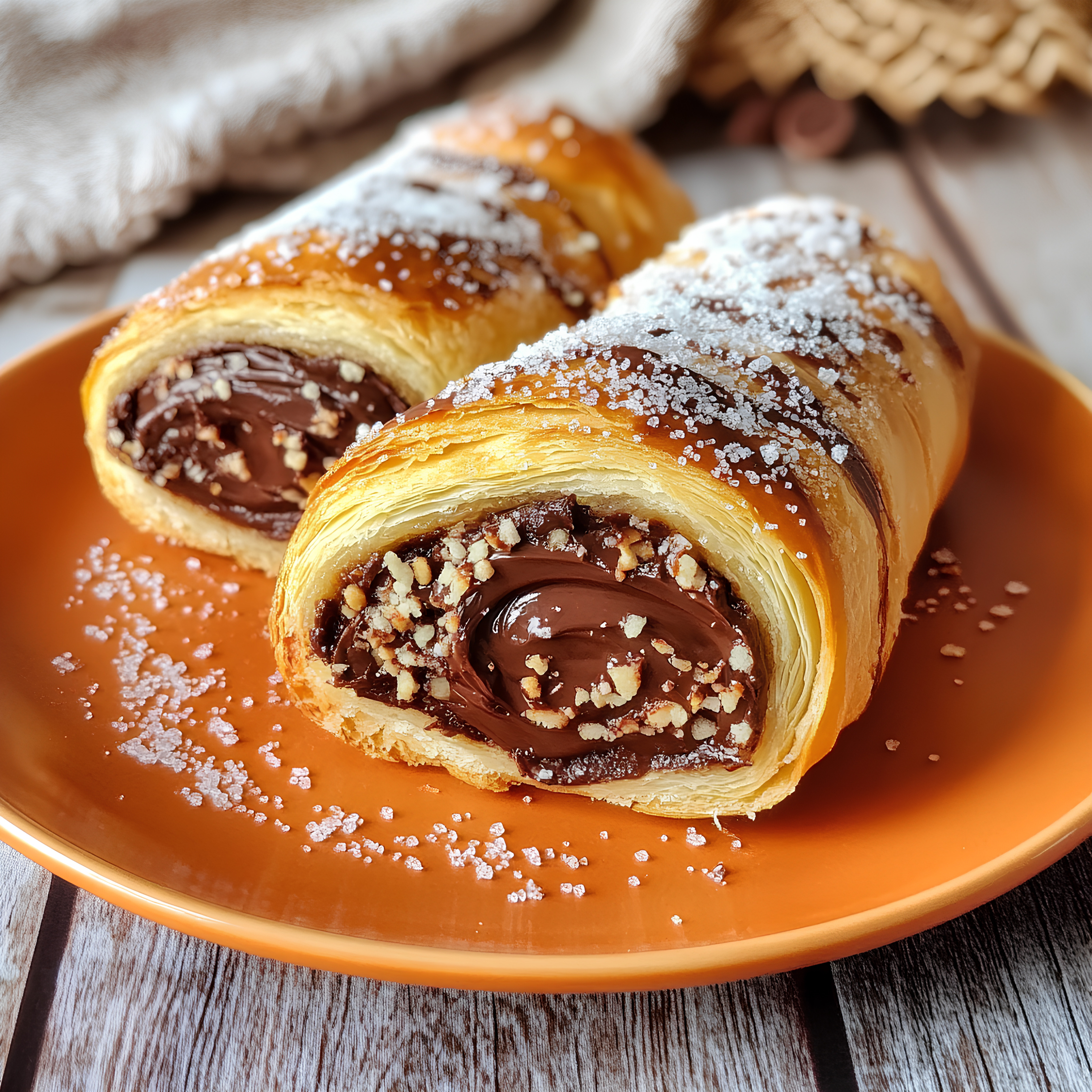 çikolatalı milföy ruloları