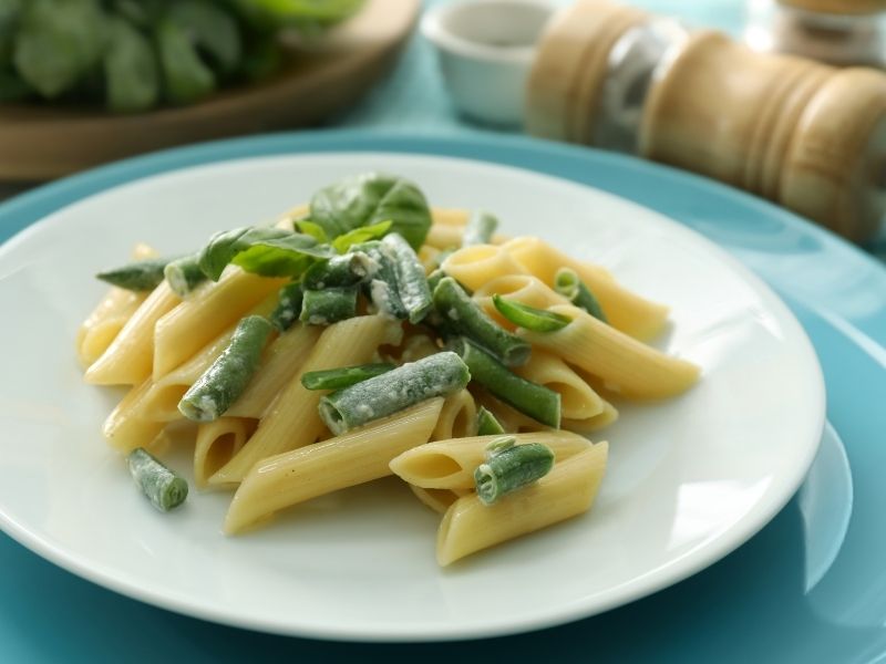 Pesto Soslu Ve Taze Fasulyeli Gurme Penne Makarna: