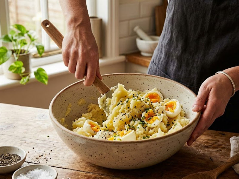 Patates ve Yumurtayı Karıştırma