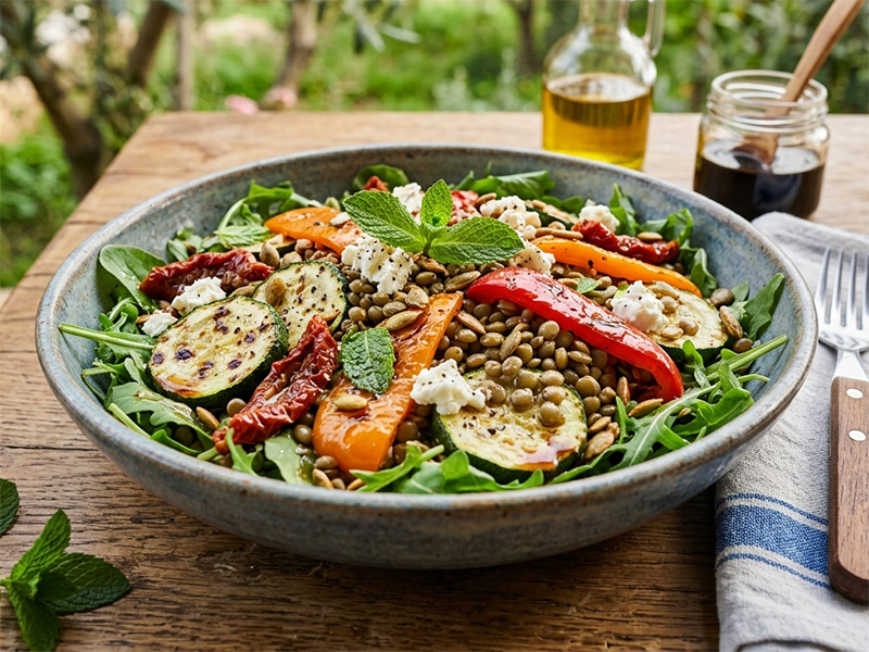 Akdeniz Diyeti İçin Özgün Salata Tarifi (Nar Ekşili & Izgara Dokunuşlu)