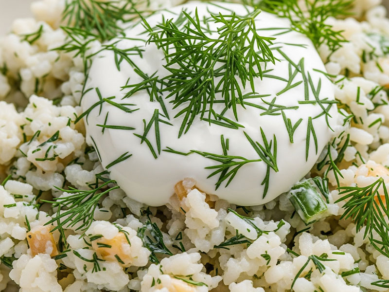 Dereotlu Yoğurtlu Pirinç Salatası