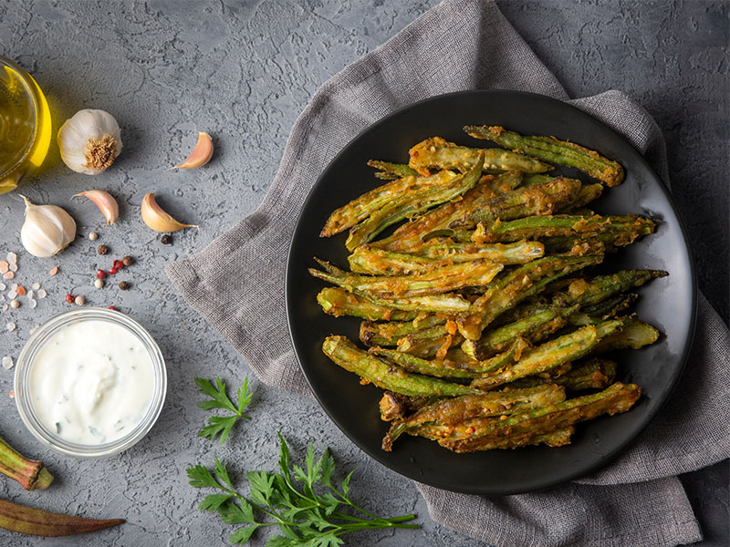 bamya kızartması