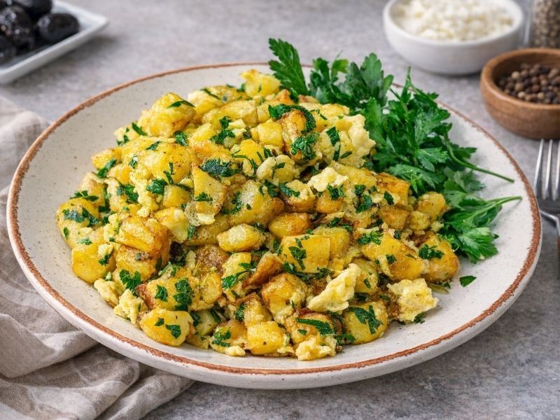 Doyurucu Ve Pratik Patatesli Yumurta 