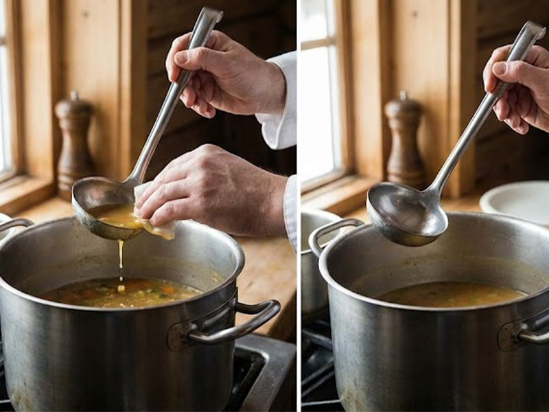 Kepçenin Tencere Kenarına Sürülmesi