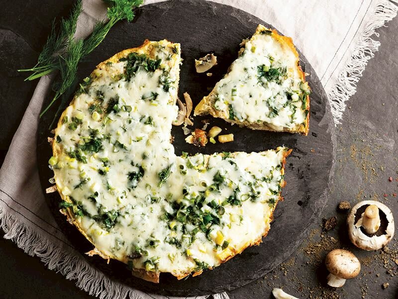 patatesli taze soğanlı frittata