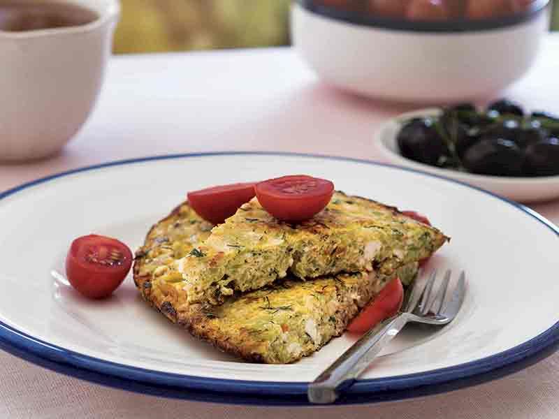 kabaklı ve lor peynirli omlet