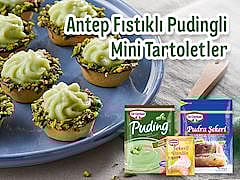 Antep Fıstıklı Pudingli Mini Tartoletler