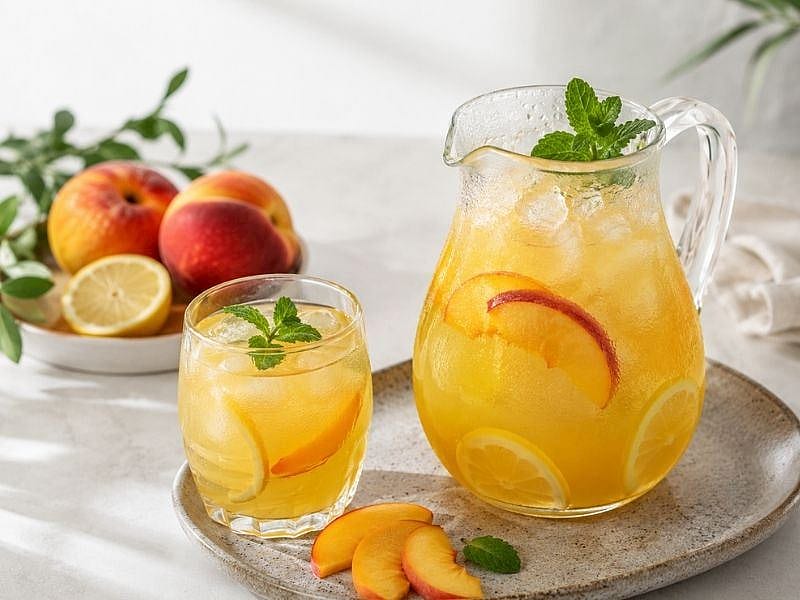 1 Adet Şeftaliyle 1 Litre Limonata Tarifi