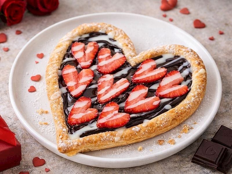 14 ŞUBAT’A ÖZEL KALPLİ TART TARİFİ