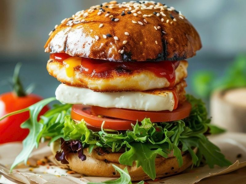 15 DAKİKADA HELLİMLİ TAVUK BURGER