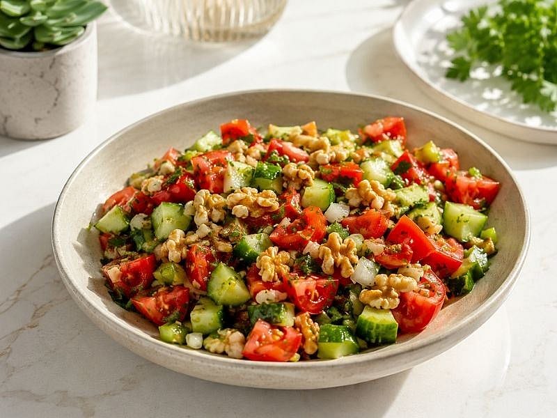 CEVİZLİ ÇOBAN SALATA TARİFİ