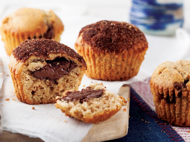 Çikolata dolgulu tarçınlı muffin