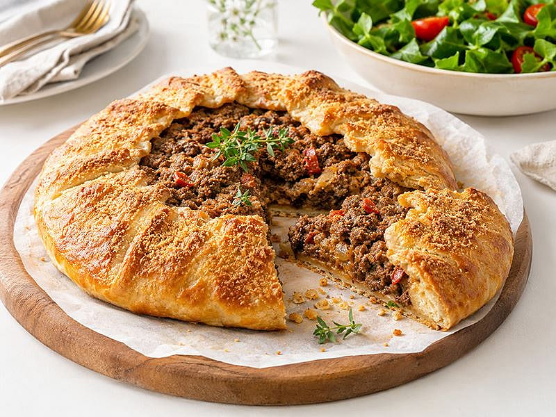 Çıtır Hamuru ve Bol Kıymalı Harcıyla Kıymalı Galette Tarifi