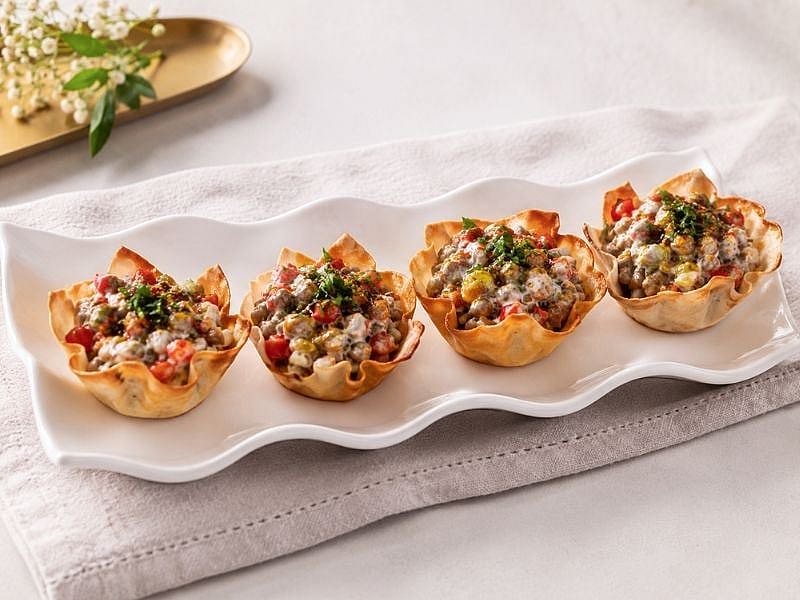 Çıtır Yufka Kasesinde Mercimek Salatası Tarifi