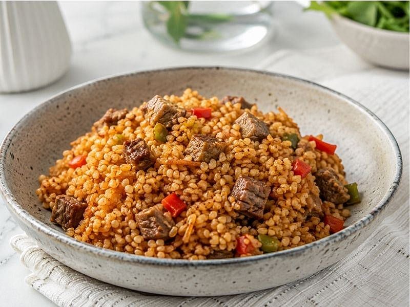 DANA KUŞBAŞILI TEL ŞEHRİYELİ BULGUR PİLAVI TARİFİ