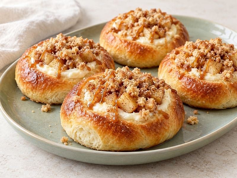 Elmalı Cheesecake Çörekleri