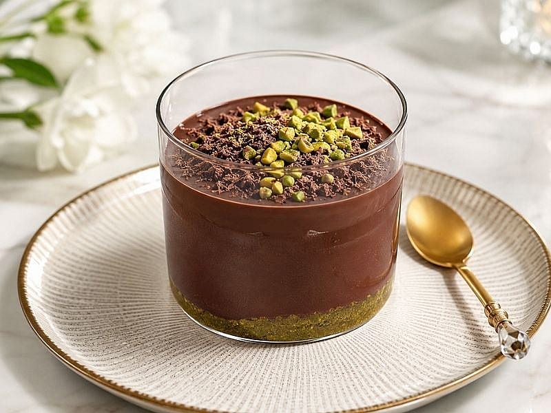Kaşık Kaşık Yediren Çikolatalı Fıstıklı Puding Tarifi