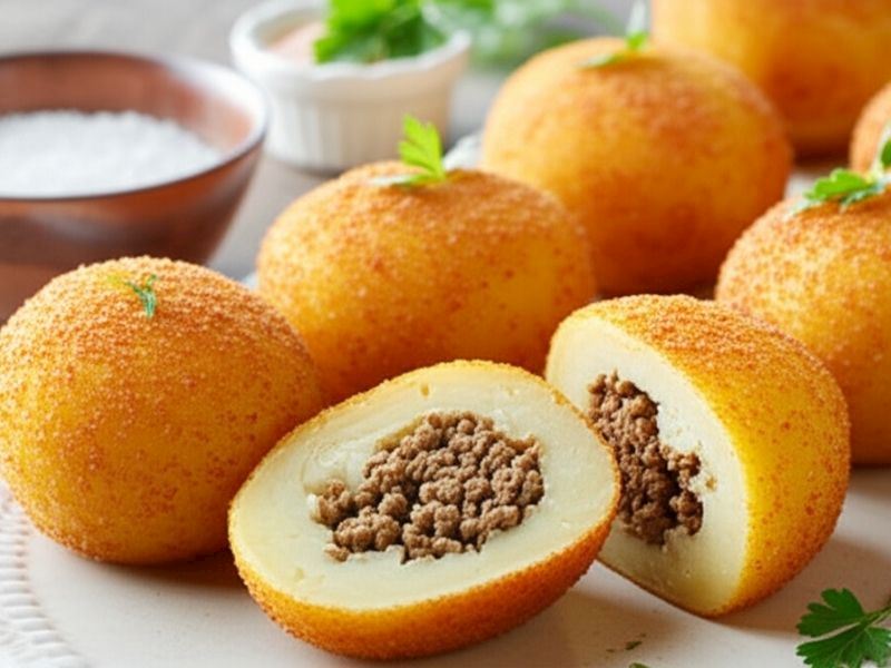  Kıyma Dolgulu Patates Topları