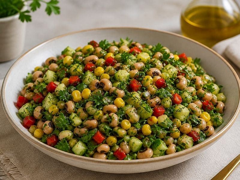 Zeytinyağlı Kuru Börülce Salatası Tarifi