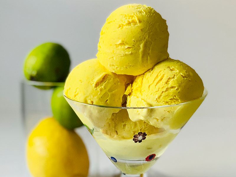 Limon soslu zerdeçallı dondurma