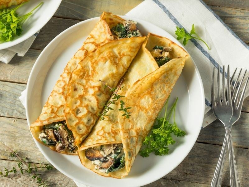 Mantarlı ve Ispanaklı Krep Tarifi