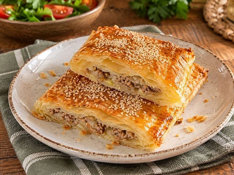 Milföy Hamurundan Hamburger Tadında Kıymalı Börek Tarifi