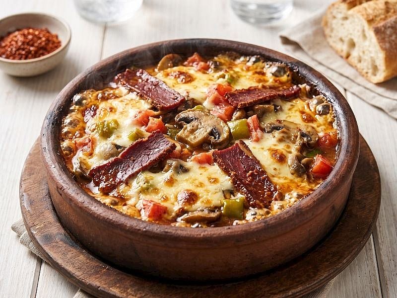 Pastırmalı Mantarlı Kaşarlı Güveç Tarifi