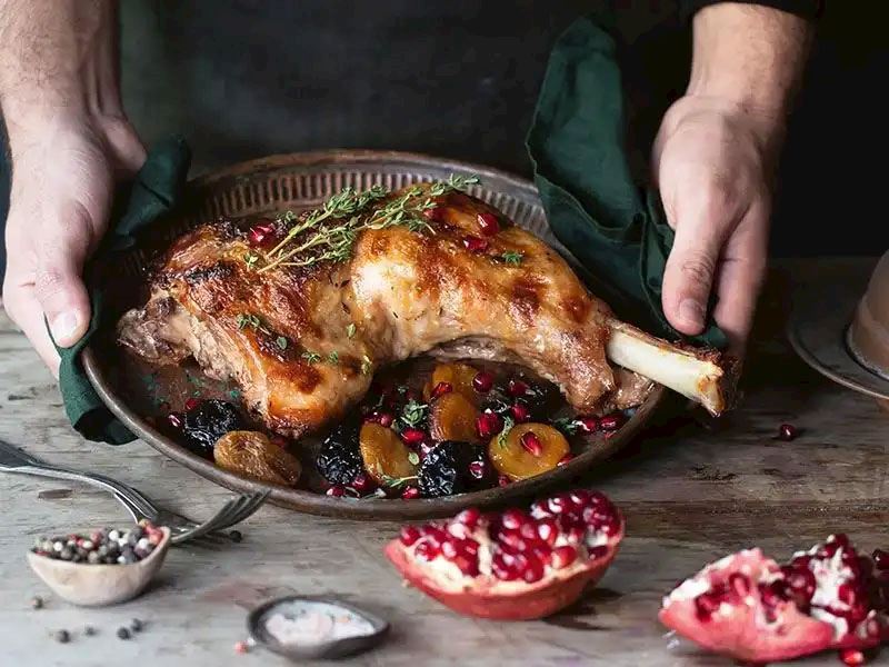 Pomegranate Glazed Turkey Legs