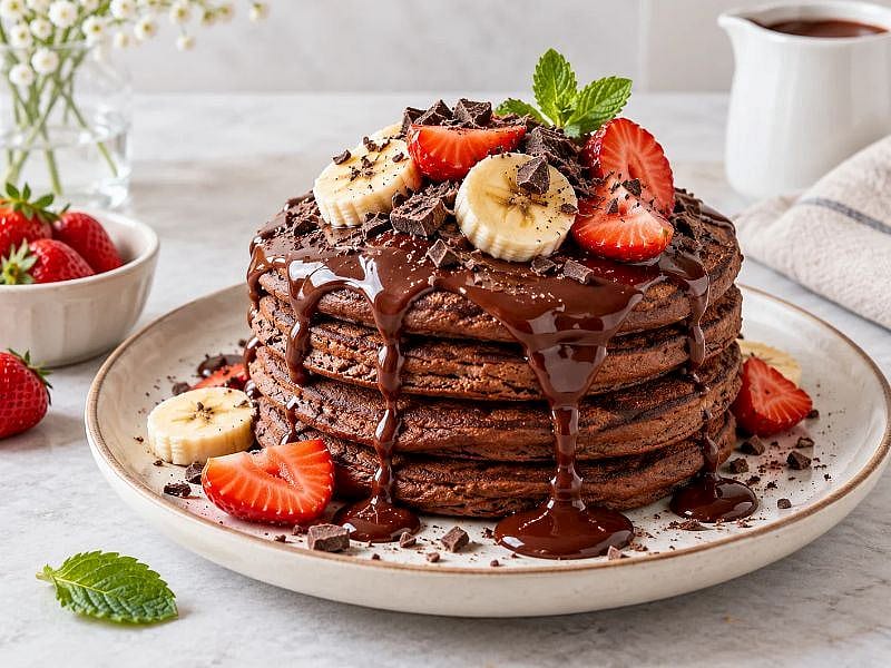 Puf Puf Kabaran Çikolatalı Pancake Tarifi