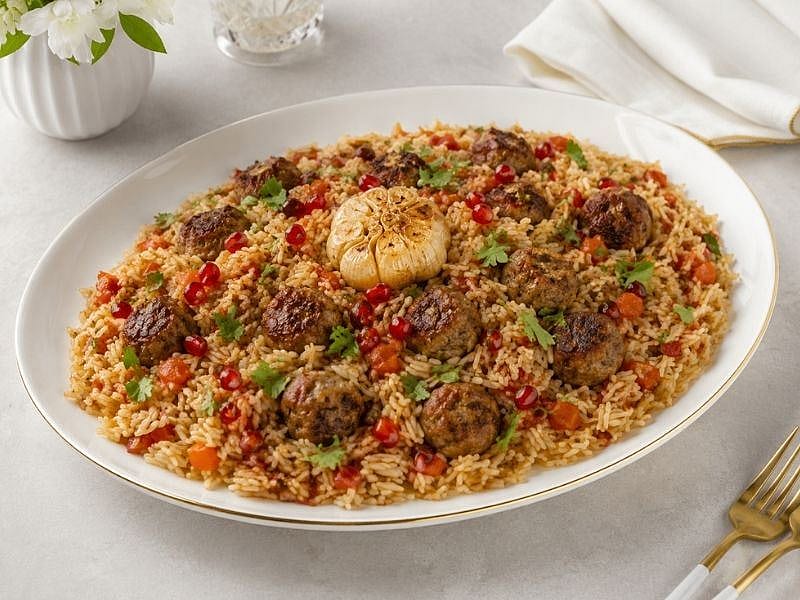 SARIMSAKLI TEPSİ PİLAVI TARİFİ