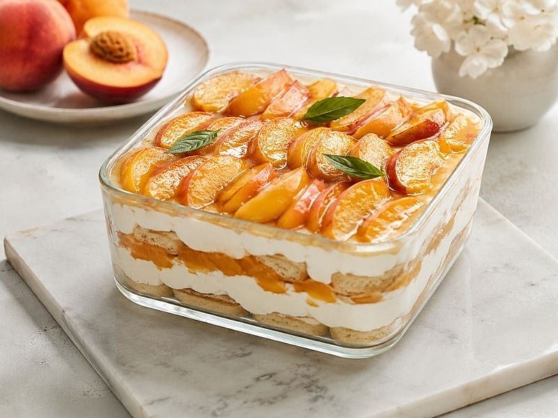 Yazın En Ferah Tatlısı: Şeftalili Tiramisu Tarifi
