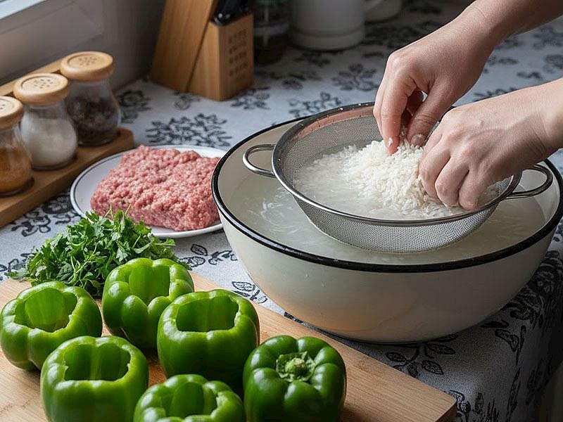 Biber Dolması Yaparken Pirinç Yıkanır Mı?