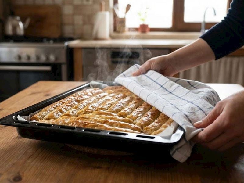 Börek Fırından Çıktıktan Sonra Üstü Örtülür Mü?
