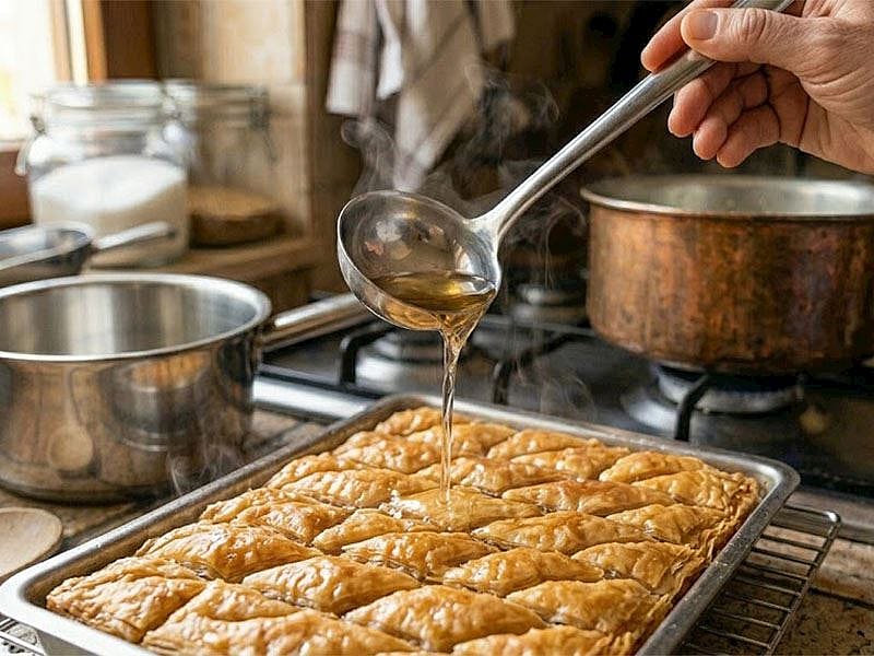 Buzluktan Çıkan Baklavaya Şerbet Nasıl Dökülür?