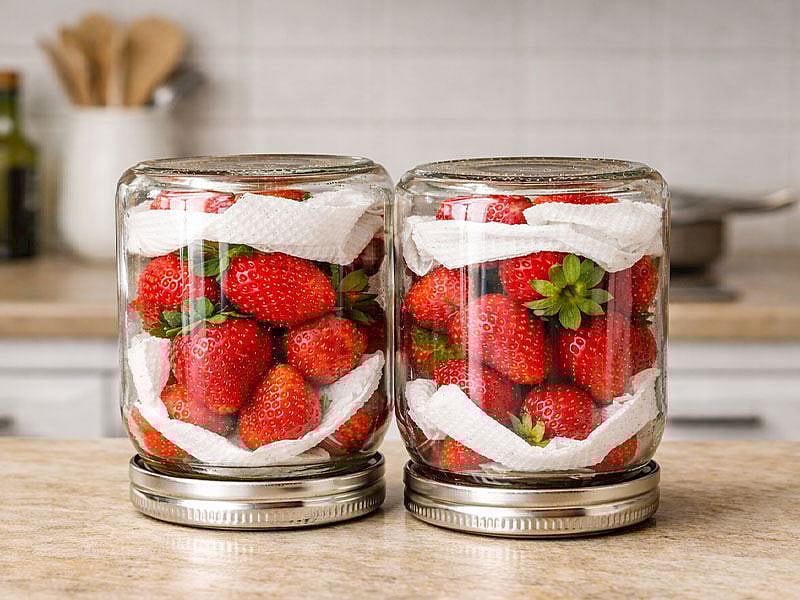 Çilekleri Yıkamadan Saklamanın Tüyosu Cam Kavanozdaymış