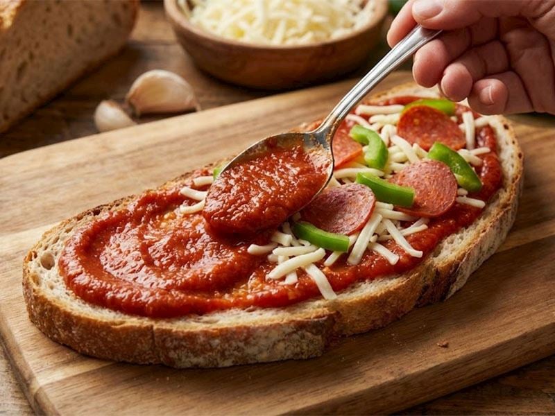Ekmek Pizzası Yaparken Ekmeğin Üstüne Ne Sürülür?