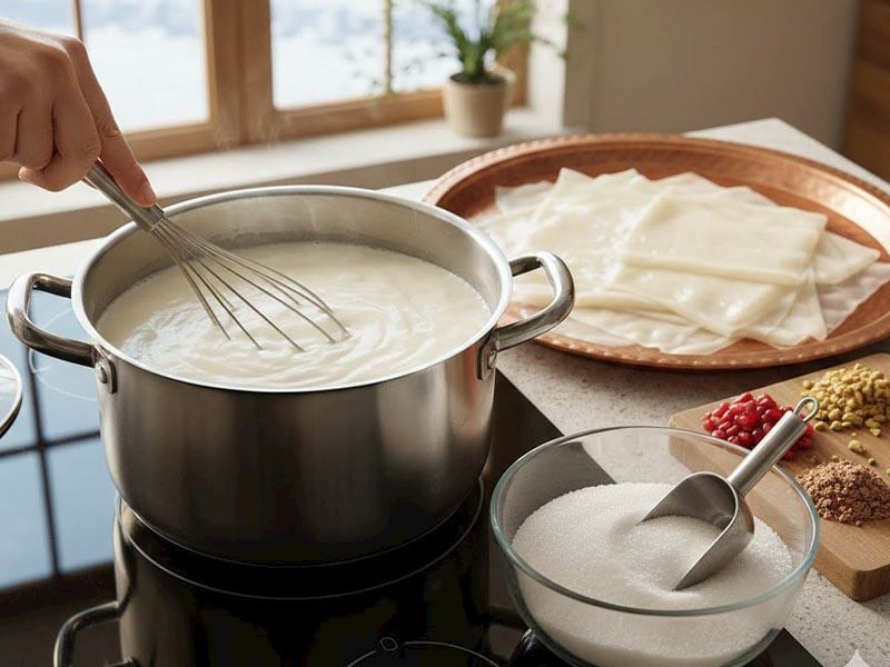 Güllaç İçin 1 Litre Süte Ne Kadar Şeker Konur?