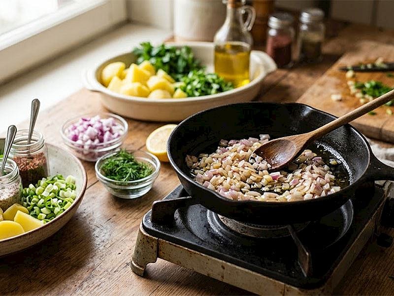 Patates Salatası Yaparken Soğan Kavrulur Mu?